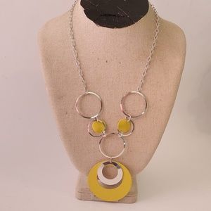 Yellow & Silvertone Necklace